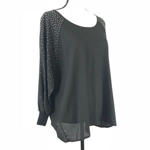 Calvin Klein women’s studded sleeve blouse